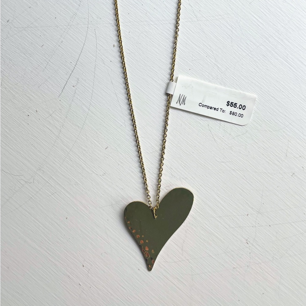 Textured Gold Heart Necklace by Nashelle Jewelry for Neiman Marcus - Picture 2 of 9